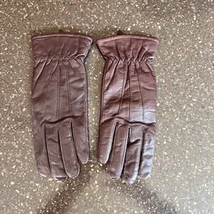 Brown Genuine Leather Gloves Driving Size Large Thinsulate
